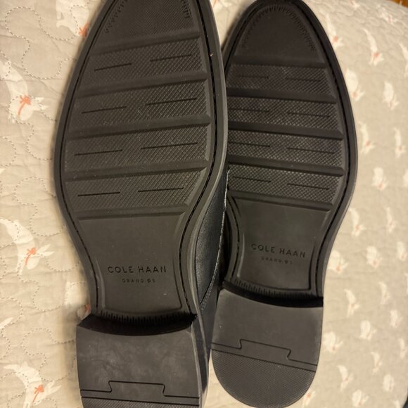 NWOT Cole Haan Men\'s 9.5 M Black Wing Tip/Oxford Leather Dress Shoes, NEW! main image 4